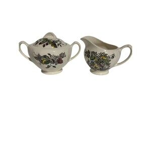 Welcome Home Collection Cream By J & G Meakin Sugar Bowl And Lid And Creamer